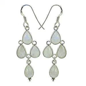 Pendientes de Plata de Ley 925 con Piedra Lunar, Elegantes y Modernos, para Regalo de Mujer - Product Image 1
