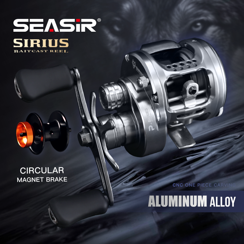 SEASIR SIRIUS Baitcasting Reel, 7+1BB, 7.3:1 Gear Ratio, Aluminum