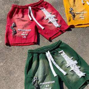 Short à suer personnalisé délavé à l'acide en molleton de coton uni vintage Jogger de sport délavage pour hommes - Product Image 2