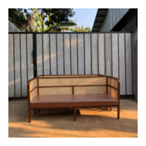 Banc en teck massif, tabouret en rotin, style simple pour petit appartement, idéal pour l'extérieur, la chambre ou l'hôtel - Product Image 5