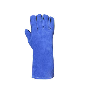 Guantes de soldadura de doble palma de cuero dividido de piel de vaca personalizados Protección de trabajo de seguridad de construcción industrial al aire libre resistente - Product Image 4