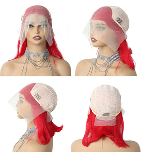 Perruque Bob en cheveux humains de couleur personnalisée 13x4 perruque avant en dentelle cheveux humains-pré-plumé délié dentelle courte droite Bob perruques pour les femmes noires - Product Image 6