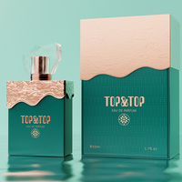 Flacons de parfum vaporisateur de luxe 100 ml en verre vide, style arabe, bleu et or, avec conception de logo personnalisé