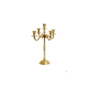 Ensemble de deux candélabres en métal argenté et doré de taille moyenne pour table à manger décorative Ensemble de candélabres en métal doré argenté mat fait main - Product Image 4