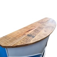 Comptoir de bar en bois massif industriel |   Ensemble de mobilier de bar commercial pour hôtels, sous-sols et salles à manger |   Design antique AKKU ART