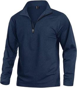 Premium <b>mens</b> half <b>zip</b> top 420 GSM cotton <b>fleece</b> warm winter pullover OEM & ODM custom logo embroidery factory direct - Product Image 3