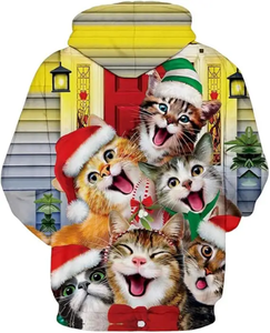 Sweat à capuche de Noël personnalisé Pull imprimé de Noël Pull thermique de Noël pour hommes Sweat à capuche surdimensionné Noël Impression par sublimation 3d - Product Image 5