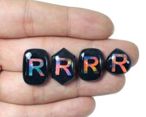 Cabochon de pierres précieuses d'opale naturelle et synthétique, 4 pièces, doublet d'onyx noir, forme de mélange d'opale, pierres de feu et d'opale en vrac - Product Image 1