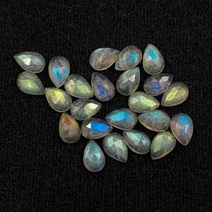 Qualité supérieure 8mm 10mm naturel Flashy Labradorite poire Rose coupe Cabochon pierres précieuses en vrac pour la fabrication de bijoux derniers produits - Product Image 2