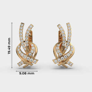 Best Finest Stylish Cut Solitaire Sólido 14K Gold Lab Grown Diamond Twinkling Twirls Stud Pendientes Compromiso Boda Perla - Product Image 3