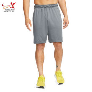 Short de fitness décontracté pour hommes, confortable, coupe ample, motif solide, toile de polyester personnalisée, taille haute, respirant, séchage rapide. - Product Image 2
