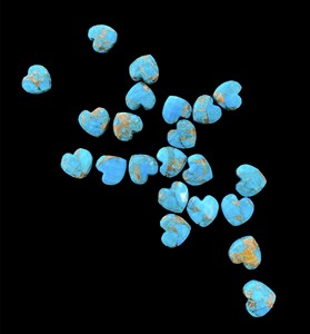 Cuivre Turquoise En Forme De Coeur Briolette Pierres Précieuses Cuivre Turquoise Coeur Perles Turquoise Coeurs À Facettes Pour La Fabrication De Bijoux - Product Image 4
