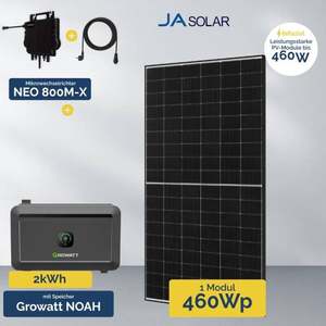 Système de production d'énergie de balcon de 460 W avec stockage – Growatt NEO 800 & 1x JA Solar 460 W - Product Image 1