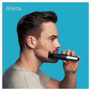 Tondeuse à barbe électrique rechargeable pour hommes, étanche IPX7, lames en acier inoxydable, kit de toilettage avec source d'alimentation par batterie - Product Image 1