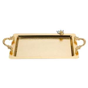 Elegante bandeja de servicio de metal con acabado de espejo pulido para centros de mesa de salón modernos y mesas de centro de moda - Product Image 4