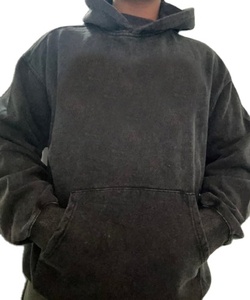 Sudadera con capucha de algodón para hombre, ropa Vintage negra con lavado ácido, sudaderas con capucha para hombre y mujer, sudaderas básicas de Hip Hop de gran tamaño, mezcla de algodón 2026 - Product Image 2