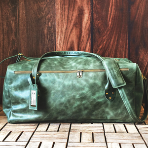 Personalized Genuine Leather Duffle Bag Handmade Groomsmen Gift Genuine Leather Overnight Bag - Product Image 3