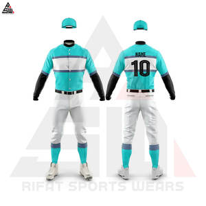 Diseño personalizado Logo Impreso Adultos Tamaño Transpirable Deportes Conjunto de uniforme de béisbol Servicio OEM Barato Alta calidad 100% Poliéster - Product Image 2