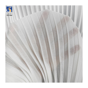<span class=keywords><strong>Tissu</strong></span> <span class=keywords><strong>plissé</strong></span> en mousseline de soie perlée de haute qualité YX796 120 g/m², <span class=keywords><strong>blanc</strong></span> pur, polyester tissé, plis accordéon de 1 cm - Product Image 4