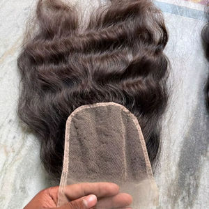 ผมแท้ธรรมชาติอินเดียแบบหยักศก 24 นิ้ว คุณภาพสูง พรีเมียม เวอร์จิ้น ต่อผมแบบเครื่องเย็บสองชั้น สีดำธรรมชาติ - Product Image 1