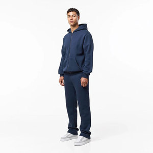 ชุดวอร์มขนแกะคลาสสิกสำหรับผู้ชายชุดวอร์มมีฮู้ดและกางเกงวิ่งแบบมีซิปสำหรับผู้ชาย - Product Image 1