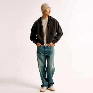 เสื้อฮู้ดมีซิปสำหรับผู้ชายโอเวอร์ไซส์วินเทจ - Product Image 4