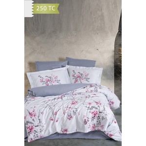 Ensemble de housse de couette en satin de coton mélangé au bambou Varol 250 TC - Motif floral - Taille double - Grande taille pour usage domestique - Product Image 2