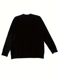 Pull de plage en jacquard à col ras du cou respirant pour hommes Halloween Ailes de démon Pull en tricot épais en molleton à motif uni - Product Image 5