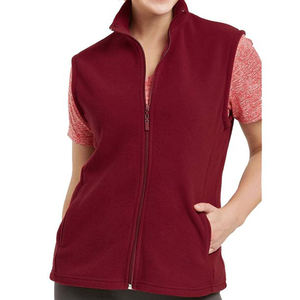 Femmes polaire pleine fermeture éclair hiver gilet chaud polaire doux gilets vêtements d'extérieur avec poches zippées décontracté solide fermeture éclair avant veste - Product Image 2