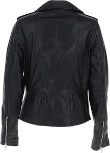 Chaqueta de cuero para mujer, chaqueta de cuero de vaca auténtica de piel de cordero a la moda para mujer - Product Image 4