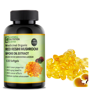 Nouvelles Capsules d'Huile de Spores de Reishi Bio - Extrait au CO2 pour le Soutien Immunitaire, 120 Comprimés de 500mg Chacun - Product Image 1
