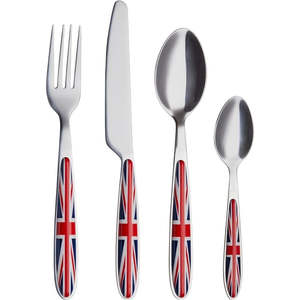 ชุดช้อนส้อมสำหรับร้านอาหารสไตล์อเมริกันแบบพรีเมี่ยม4ชิ้นมีดีไซน์ราชวงศ์สแตนเลสพิมพ์ลายธงชาติอเมริกันปาร์ตี้ - Product Image 1