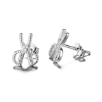 Orecchini a perno vintage religiosi in argento sterling a forma di forbice con zirconi, perle e motivo geometrico, graziosi per feste, regali, cristalli Swarovski - Product Image 4