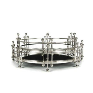 Ensemble de 2 plateaux de rangement en miroir en métal doré au design attrayant, qualité exclusive, plateaux en fer et en verre pour la décoration de la maison au prix le plus bas - Product Image 3