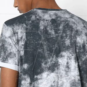 T-shirts à manches courtes pour hommes lavés à l'acide 100% T-shirts à manches courtes et à col rond en coton pour personnaliser le logo de votre propre marque - Product Image 5