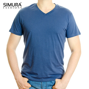 เสื้อยืดคอกว้างแขนสั้นผู้ชาย SIMURA สีพื้น ผ้าฝ้าย ทรงปกติ สวมใส่สบาย ผ้าเจอร์ซีย์ถัก - Product Image 5