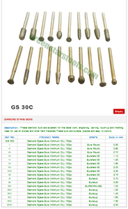 Diamond Spare Burs GS 30C for Jewelry <b>Tools</b>-Jewellery <b>Tools</b> - Product Image 2