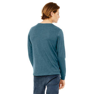 Camiseta de manga larga Deep Teal Heather Estilo formal Mezcla lujosa de algodón peinado Airlume 52% y tela de punto polivinílico 48% - Product Image 3