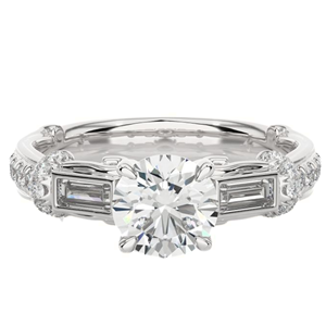 Cvd Lab Grown Diamond Fine Jewelry Bague de fiançailles en diamant avec pierre centrale de 2 carats Diamant certifié IGI fabriqué par l'homme - Product Image 5