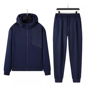 Nuevos chándales para hombre con bolsillos con cremallera, cremallera completa con capucha, conjuntos atléticos para correr, trajes de moda de manga larga, chándal - Product Image 3
