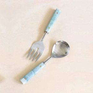 Poignée en bois naturel de Style Unique, ensemble de service à salade de cuisine avec finition brillante personnalisée, fournisseur en gros - Product Image 3