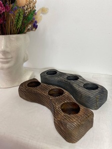 Bougeoir en bois à six colonnes, idéal pour la décoration intérieure, centre de table et éclairage festif, fabriqué à la main en Inde - Product Image 5