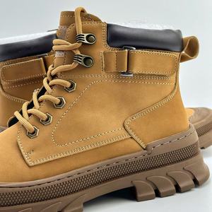 Bottes imperméables de haute qualité, style anglais classique, à semelle épaisse, avec lacets antidérapants, pour hommes, mi-mollet, chaussures de travail pour extérieur - Product Image 6