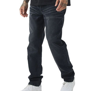 Jeans en denim délavé de haute qualité pour hommes, coupe slim, extensible, tendance, décontracté, streetwear avec pantalon décontracté tendance - Product Image 1