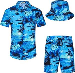 Nuevo Conjunto de Dos Piezas de Moda para Hombre, Talla Grande, Verano, Transpirable, Tejido de Punto, Poliéster/Algodón, Estilo Digital, Traje Informal, Pantalones de Playa, Camiseta - Product Image 5