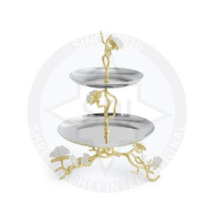 Decoración de Mesa para Fiestas y Eventos, Soporte para Pastel de Acero Inoxidable de 2 Niveles, Ecológico, Personalizable, de Alta Calidad, Más Vendido - Product Image 2