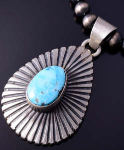 Colgante Kingman Turquoise de Charlie Begay Colgante de plata esterlina 925 - Product Image 1