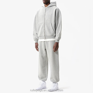 ชุดวอร์มกางเกงมีฮู้ดสำหรับผู้ชายชุดวอร์มผ้าคอตตอนฟลีส450GSM โอเวอร์ไซส์ออกแบบโลโก้ได้ตามต้องการ - Product Image 2