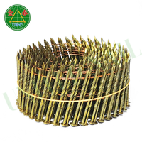 Clous en bobine de 2-1/2 pouces avec tête à motif quadrillé à tige lisse/à vis pour palette en bois, utilisation avec cloueuse pneumatique, fabriqué au Vietnam