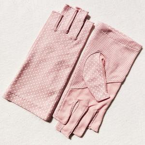Gants de conduite pour femmes, fins, en coton, à pois, sans doigts, antidérapants, respirants, protection solaire, pour l'hiver - Product Image 3